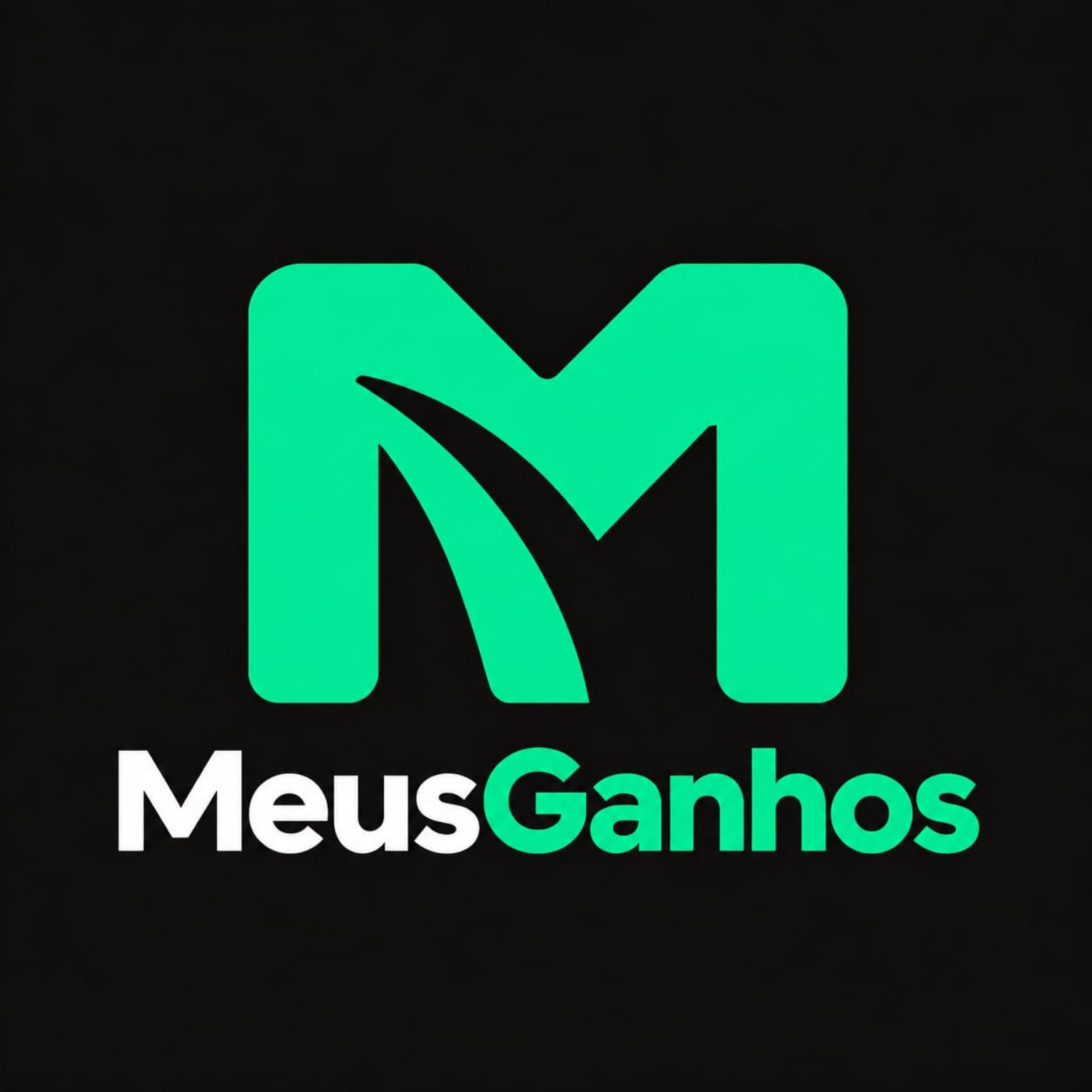 Meus Ganhos — ícone verde acima do nome branco e verde